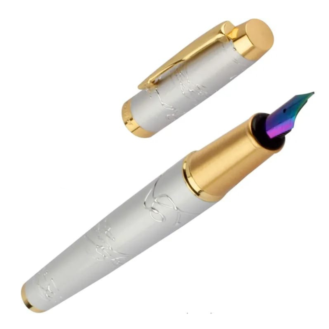 DIKAWEN Branded Fountain Pen Carved Design Full Metal Body Luxury Style Heavy Body Fountain Pen - Ghosia Mall's