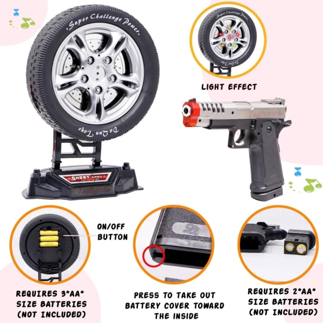 Wheel Shooting Game Laser Target Infrared Gun Toy with Music and Lights, Shooting Game for Kids - Ghosia Mall's