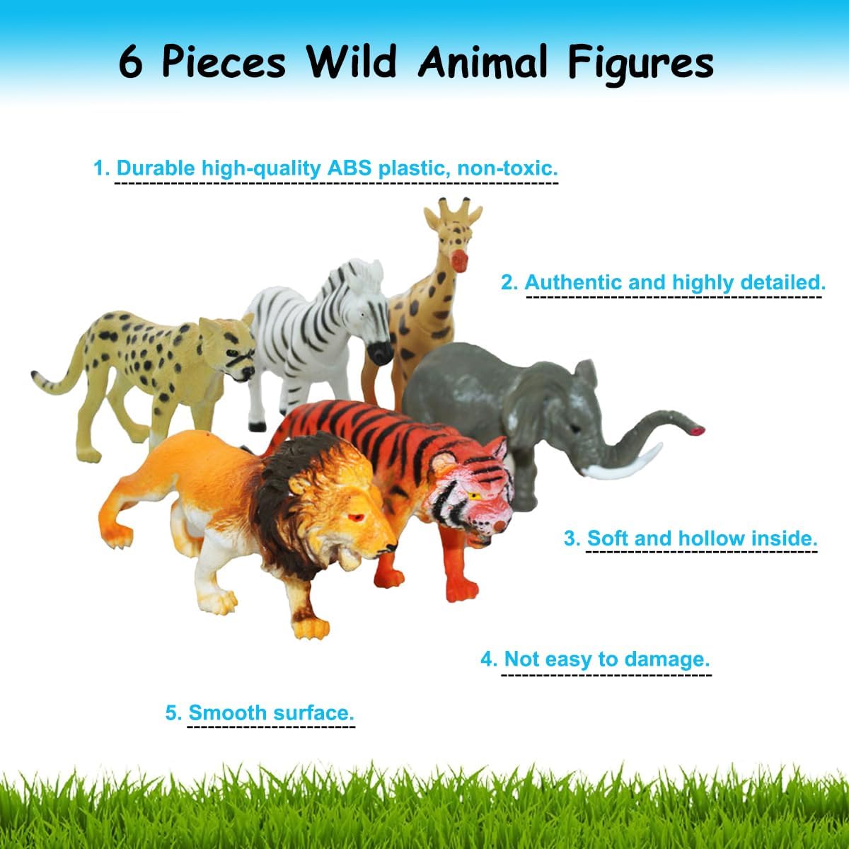 Jungle Animal Figurines Set for Kids – Durable & Realistic Toys - Ghosia Mall's