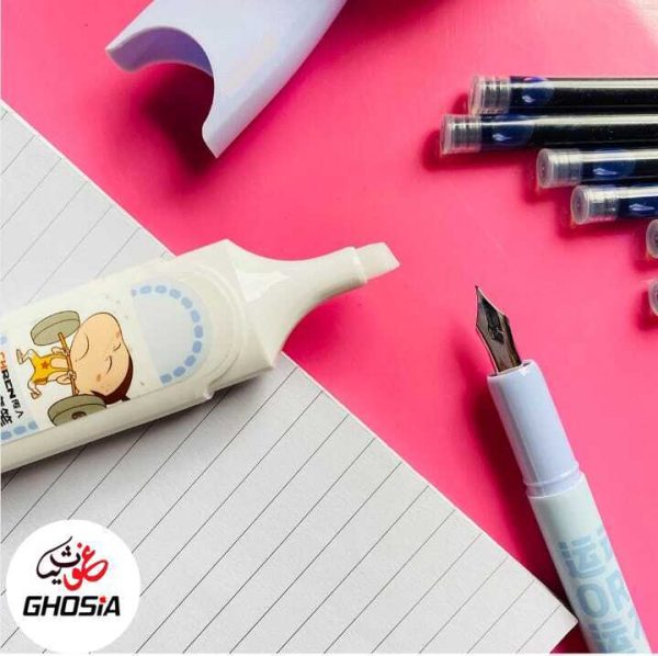 Creative Kawaii Cute Erasable Fountain Pen With 7 Ink Cartridge Magic Colorful Pen Set - Ghosia Mall's