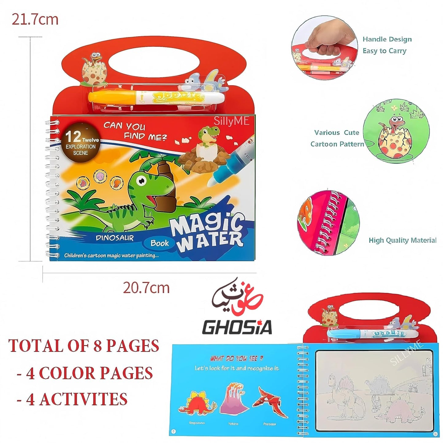 Magic Coloring Book Water Coloring Quick Dry Book Water Coloring Book Doodle With Magic Pen Painting Board - Ghosia Mall's