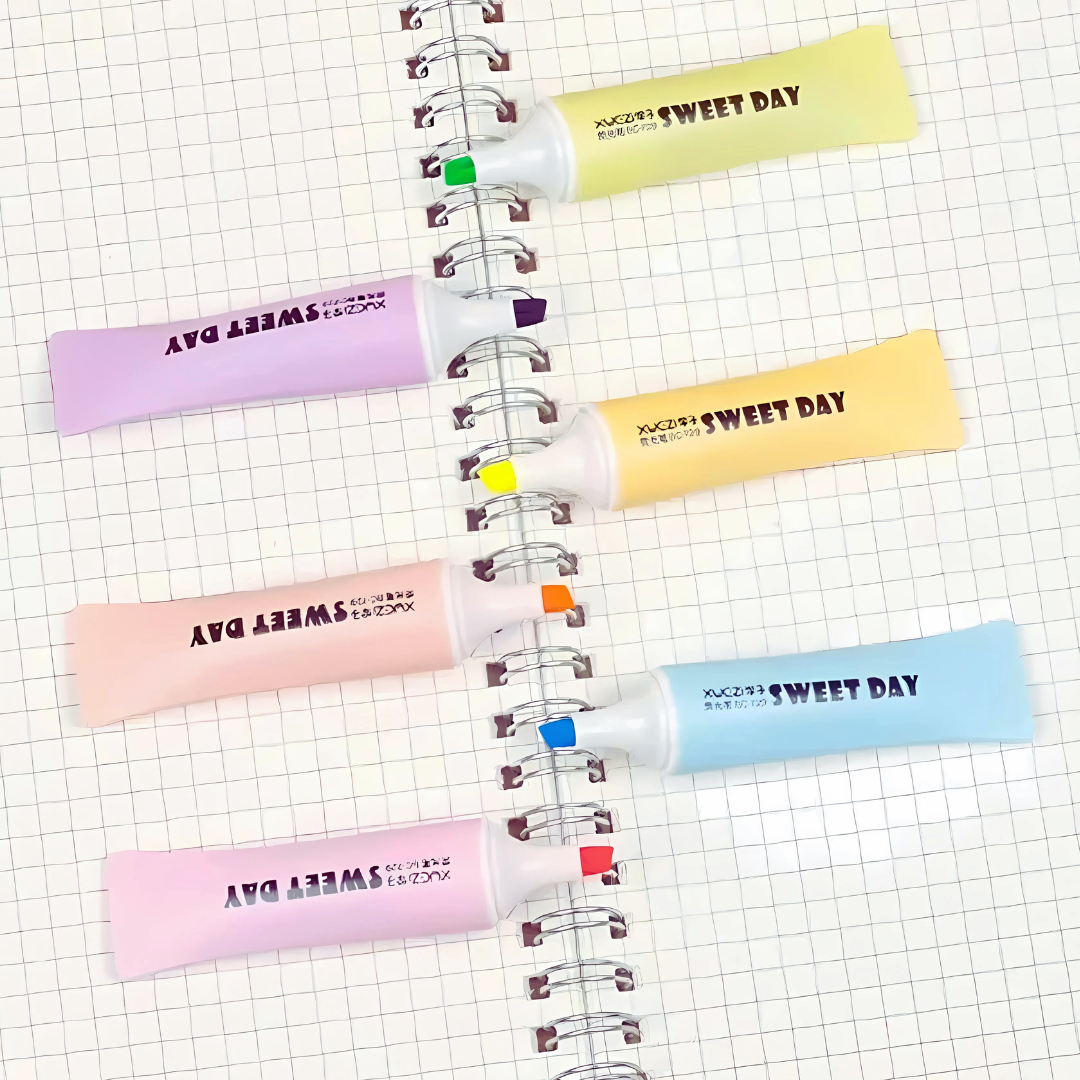 Toothpaste Styling Highlighter 6 color Set Mini Sweet Day 6PCS/SET Highlighters Key Children's Marker Color Graffiti Pen - Ghosia Mall's