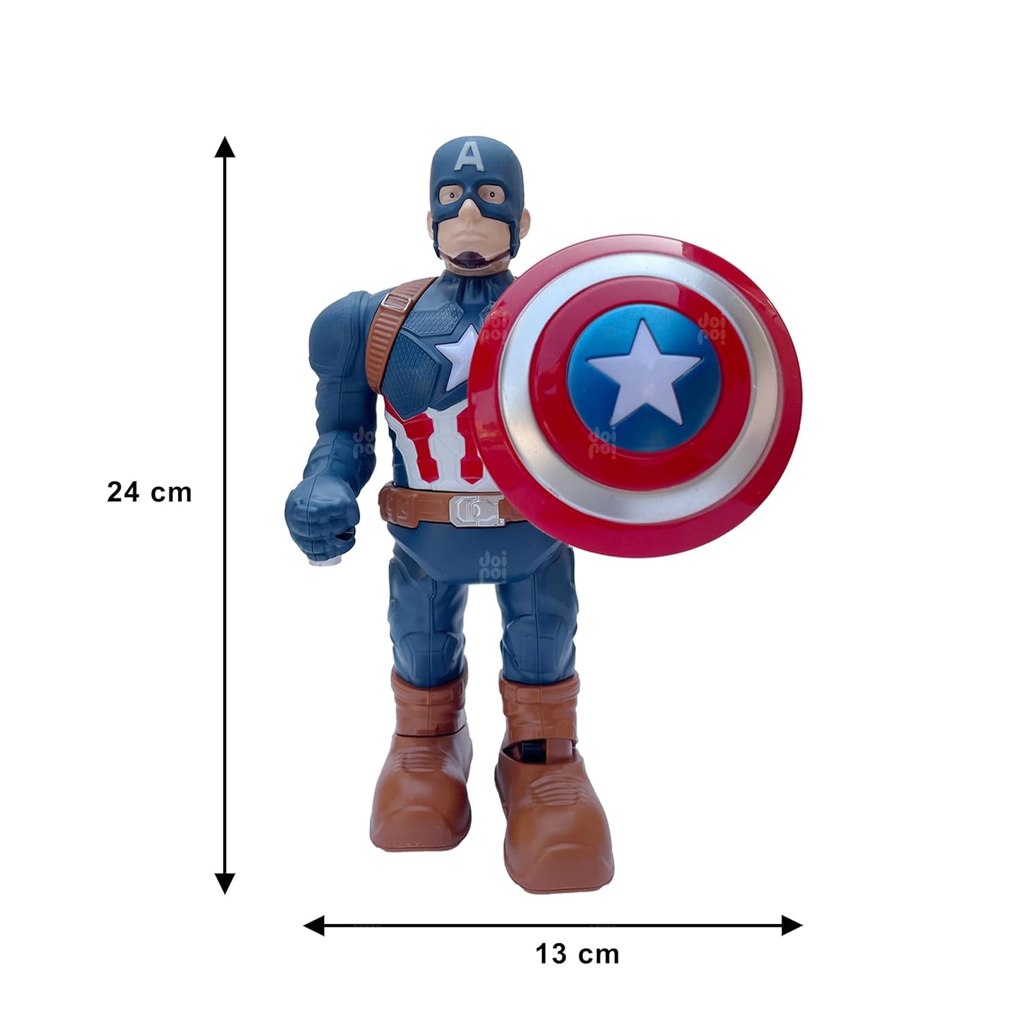 Captain America Superhero Walking Toy | Music,Photo Projection,Led Lights, Flexible Joints | Best Gift for Kids - Ghosia Mall's