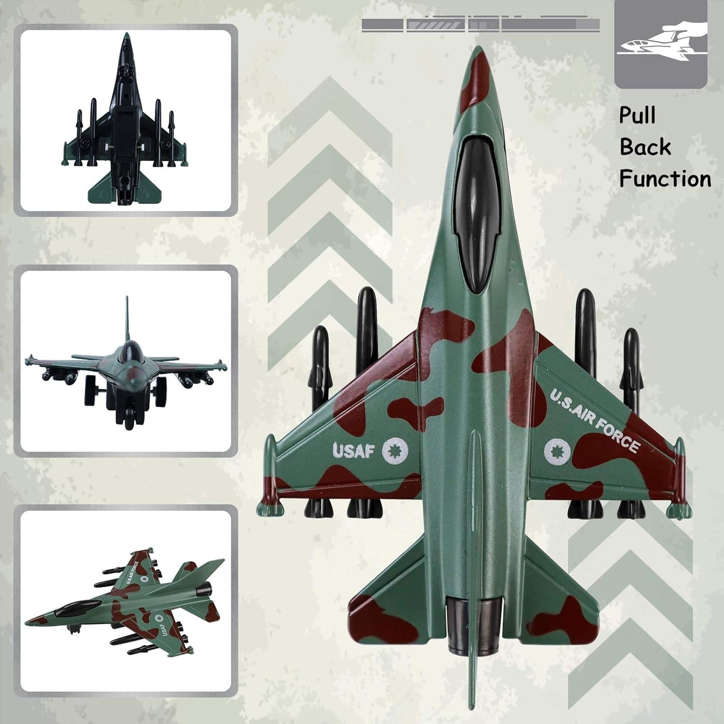 4 Pull-Back Airplanes Set Diecast Fighter Planes Toy for Kids Gift Party favor Collection - Ghosia Mall's