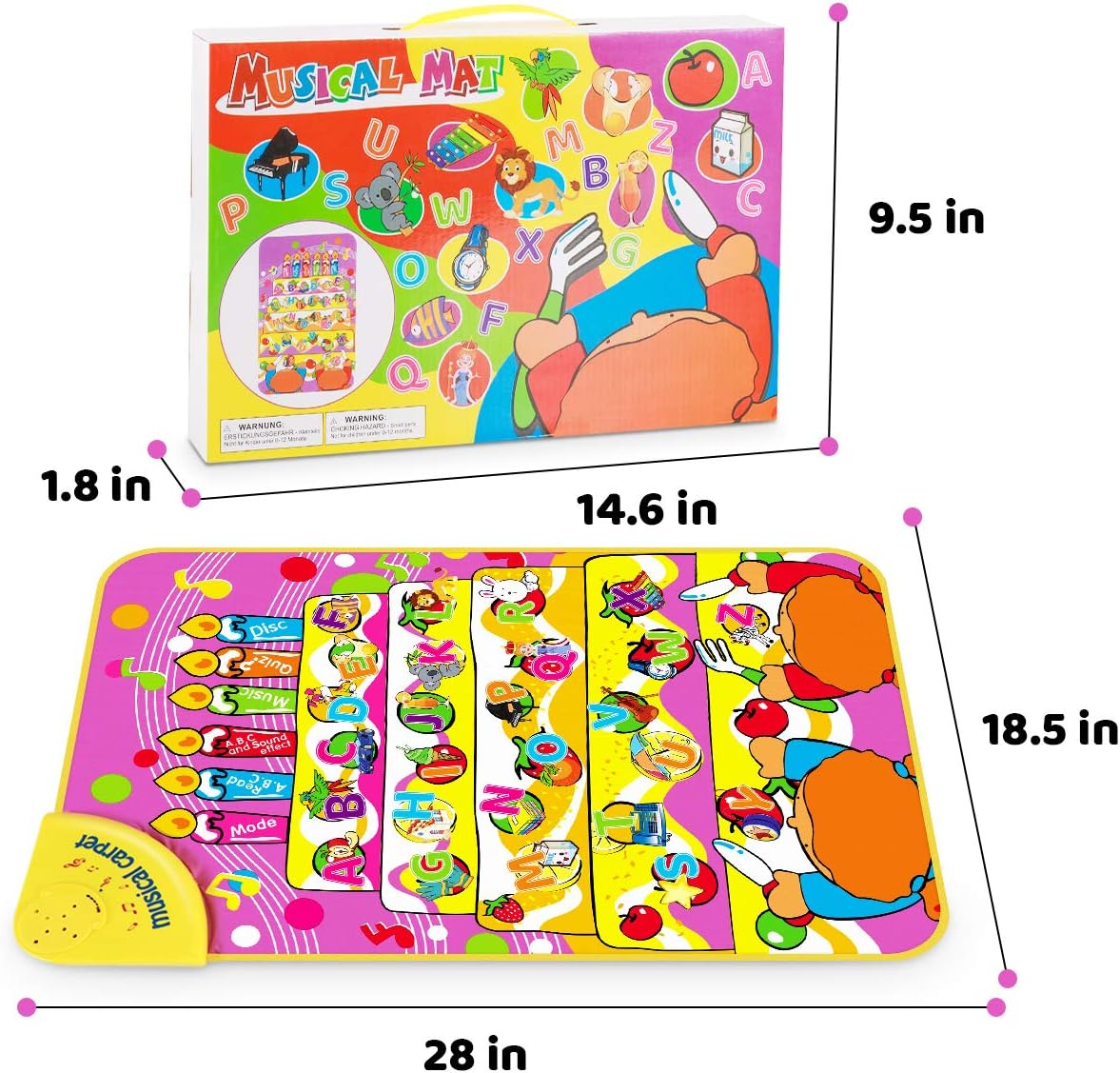 Learning English Mat Educational Toy Learning Musical Mat Battery Operated Musical English Carpet - Ghosia Mall's