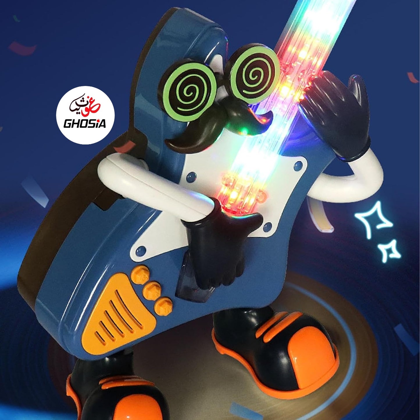 Mr Rock Electric Guitar Music and Lighting Swing Toy, Saxophone Guitar Dance Robot, Boy and Girl Children's Toys Gift - Ghosia Mall's