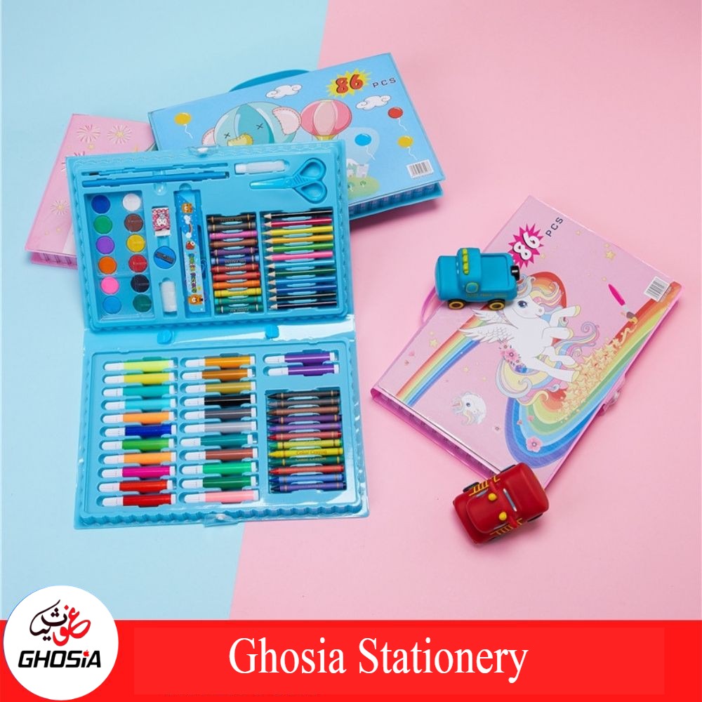 Drawing Art Kits 86 Pcs Arts & Crafting Kit Oil Pastels, Crayons, Colored Pencils, Paint Brush, Watercolor Portable Art Supplies - Ghosia Mall's