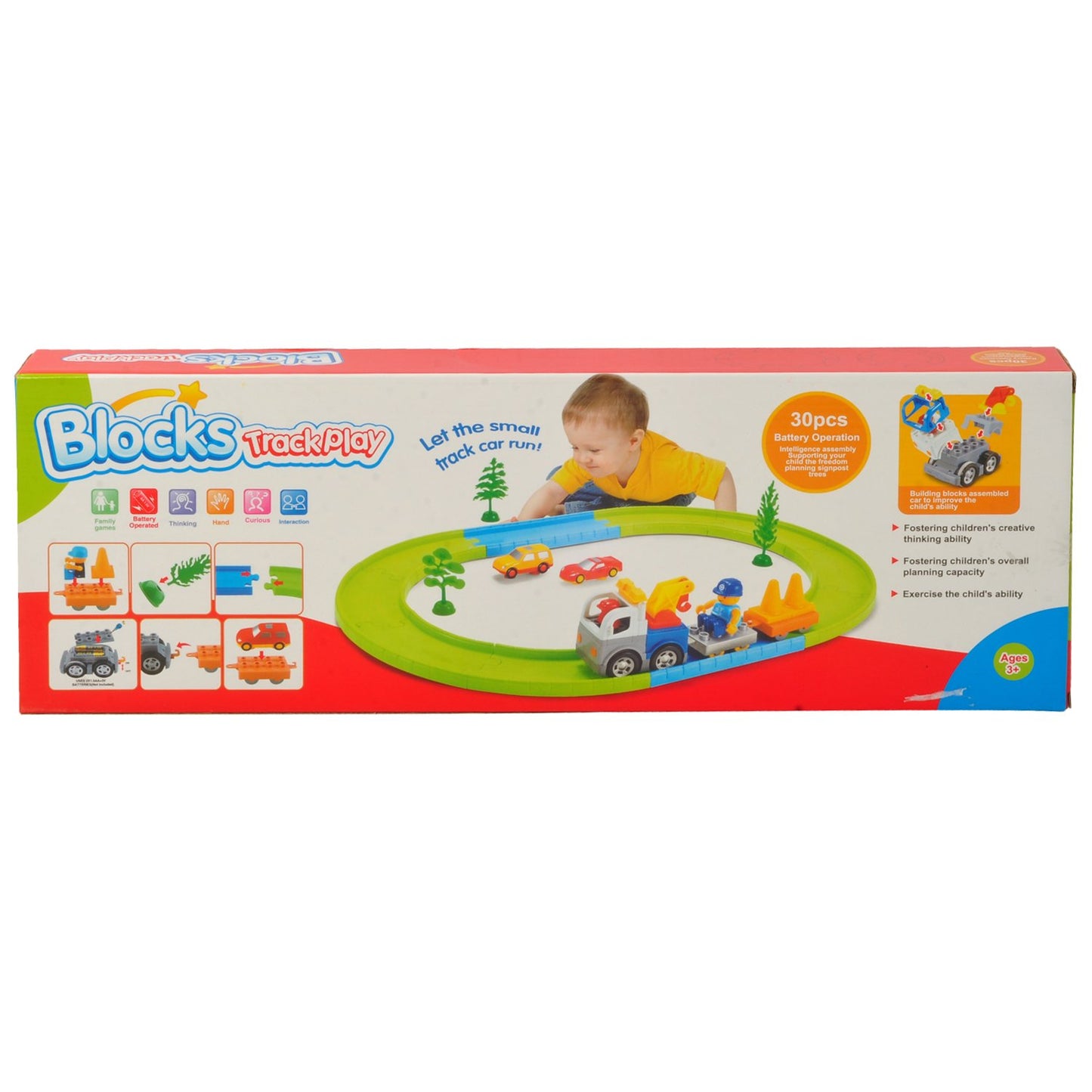 Blocks Train Track for Kids Building Block Train Playset with 30 Pcs, Battery Operated Toy Birthday Gift for Kids - Ghosia Mall's