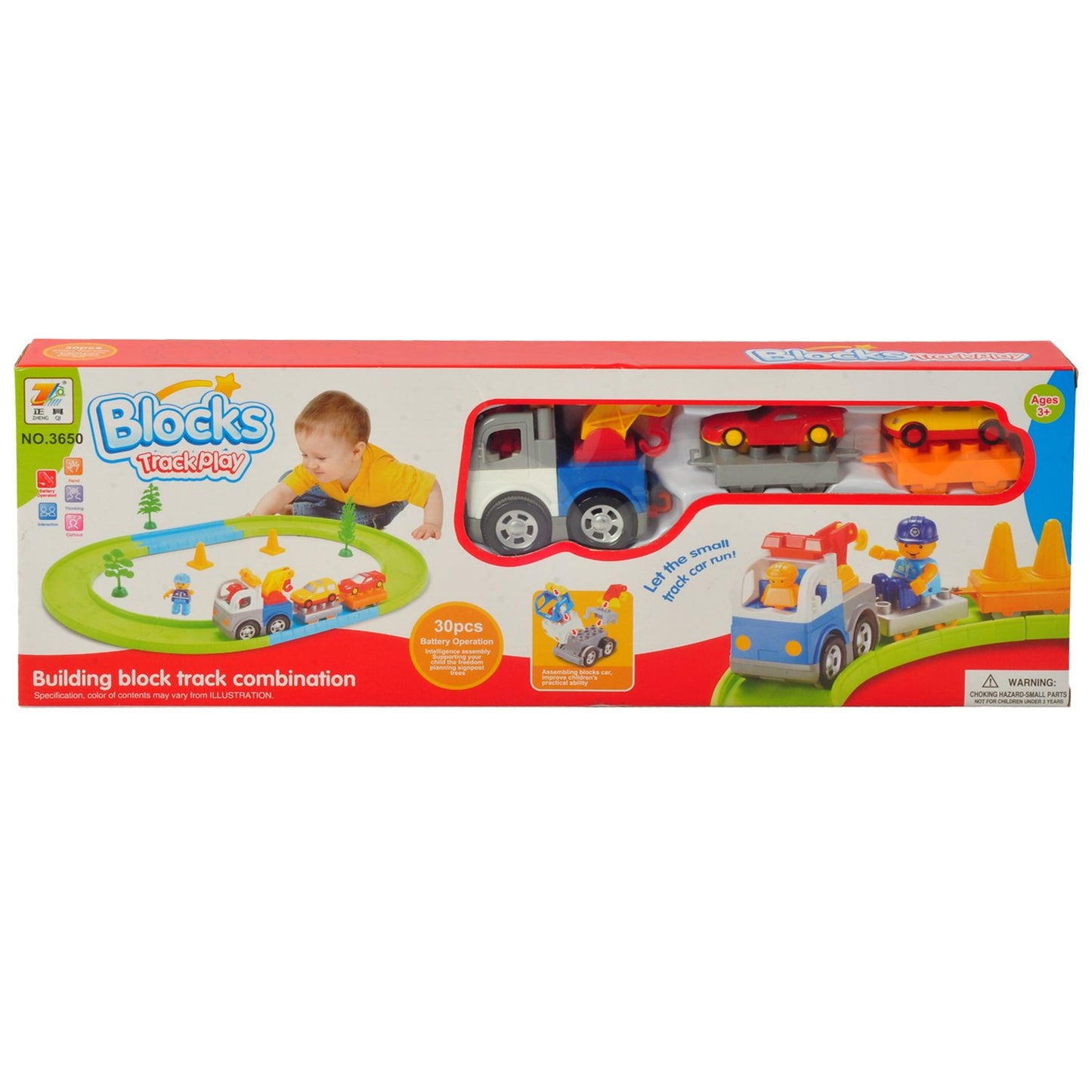 Blocks Train Track for Kids Building Block Train Playset with 30 Pcs, Battery Operated Toy Birthday Gift for Kids - Ghosia Mall's