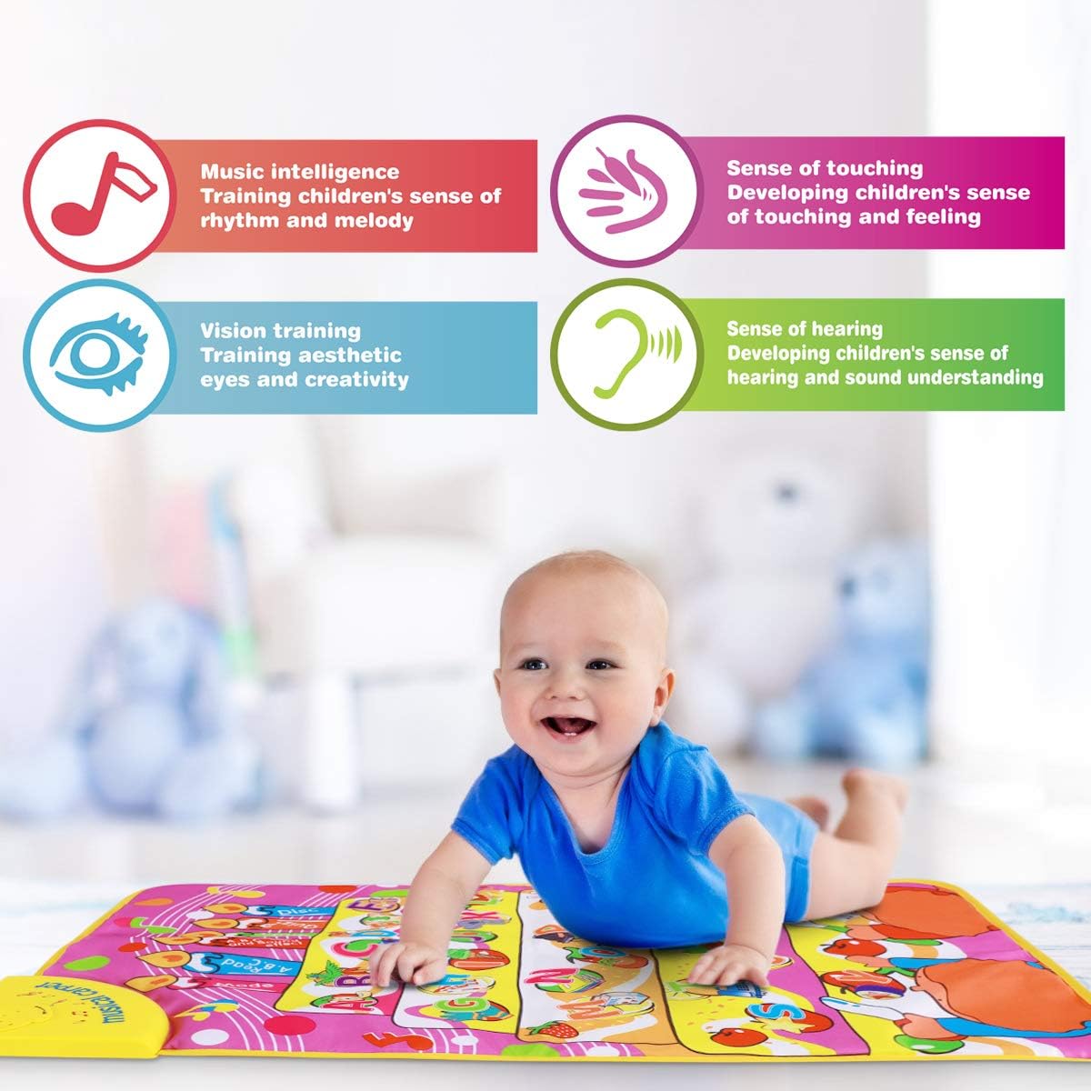 Learning English Mat Educational Toy Learning Musical Mat Battery Operated Musical English Carpet - Ghosia Mall's