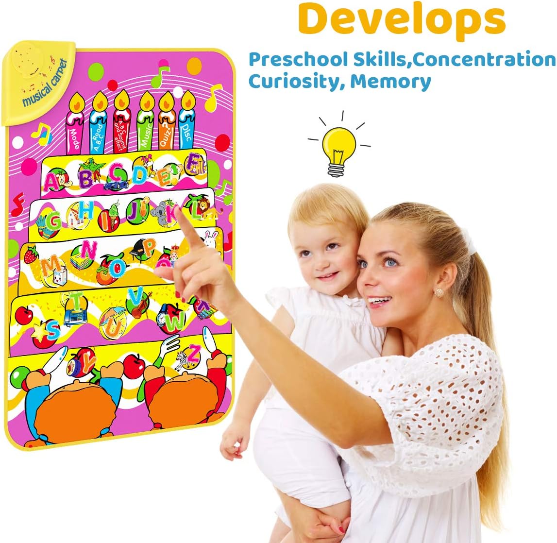 Learning English Mat Educational Toy Learning Musical Mat Battery Operated Musical English Carpet - Ghosia Mall's