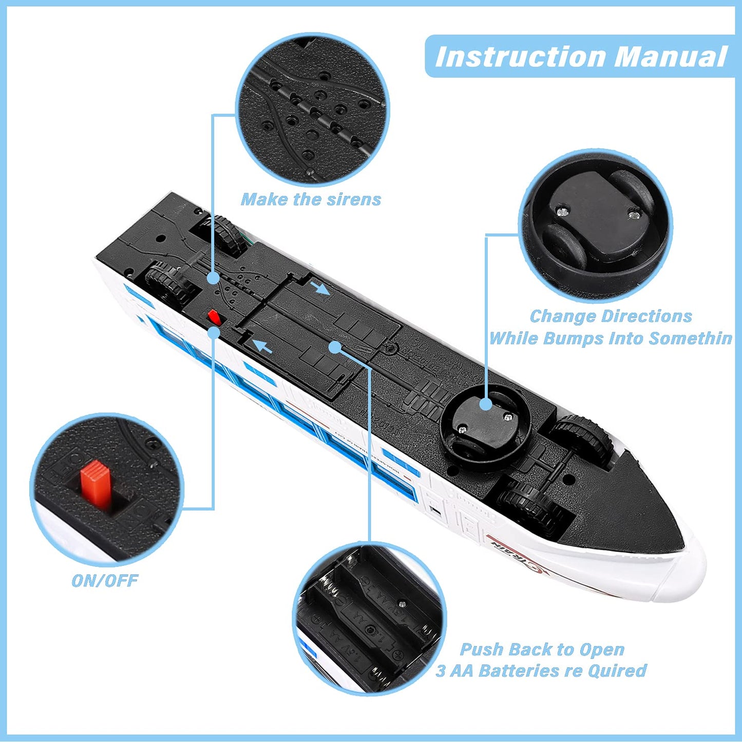 Electric Train Toys with 3D Light & Music, Perfect Christmas Birthday Gifts For Kids Bump & Go Train - Ghosia Mall's