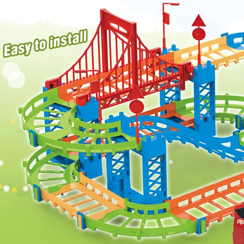 DIY Electric Racing Rail Kids Train Track Model Toy Baby Railway Track Railway Toys Colorful Railway Track For Kids - Ghosia Mall's