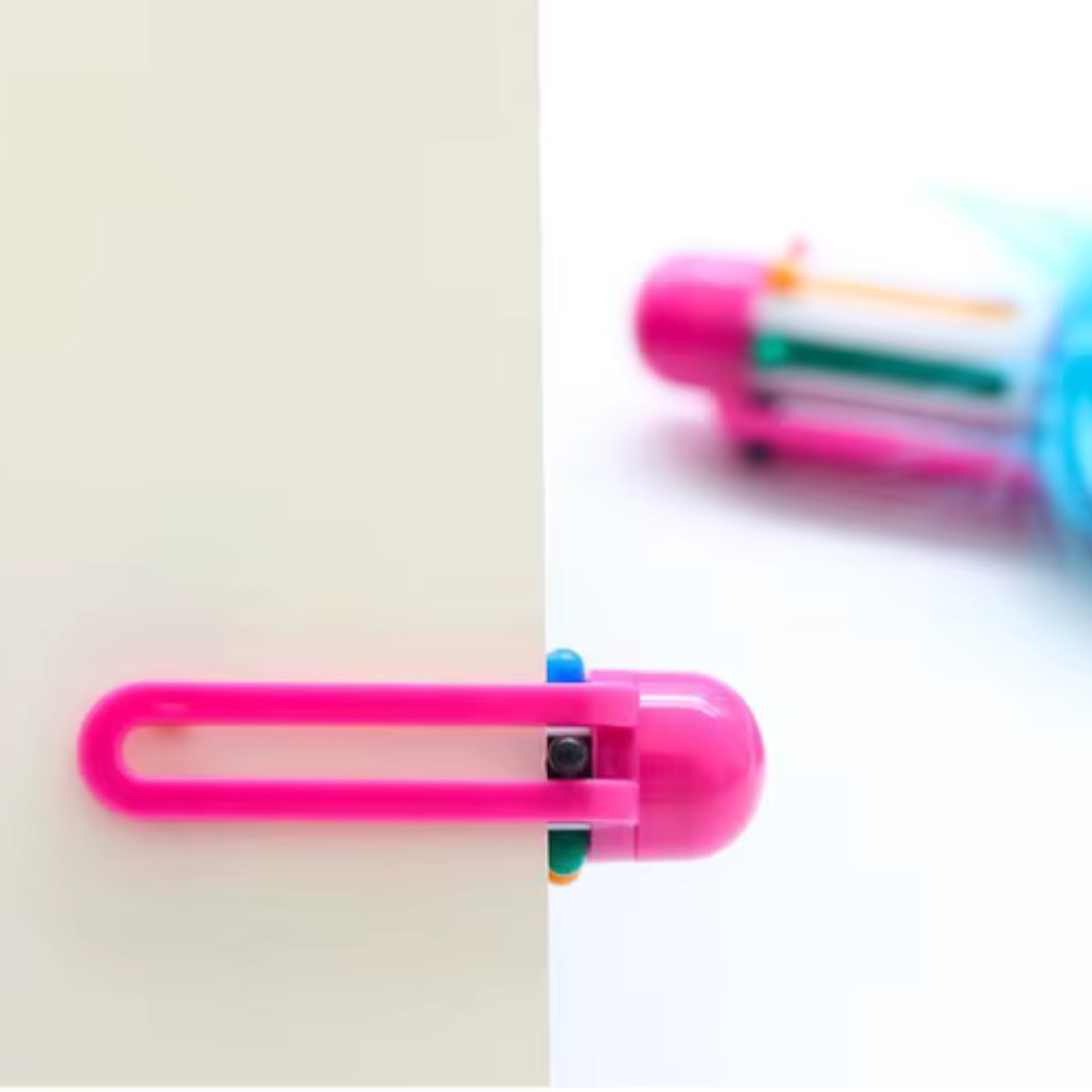 Bold Colors Rainbow Fur Pen Multi Color 6-in-1 Pen Fuzzy Pom Pom Pens Colorful Kawaii Stationery - Ghosia Mall's