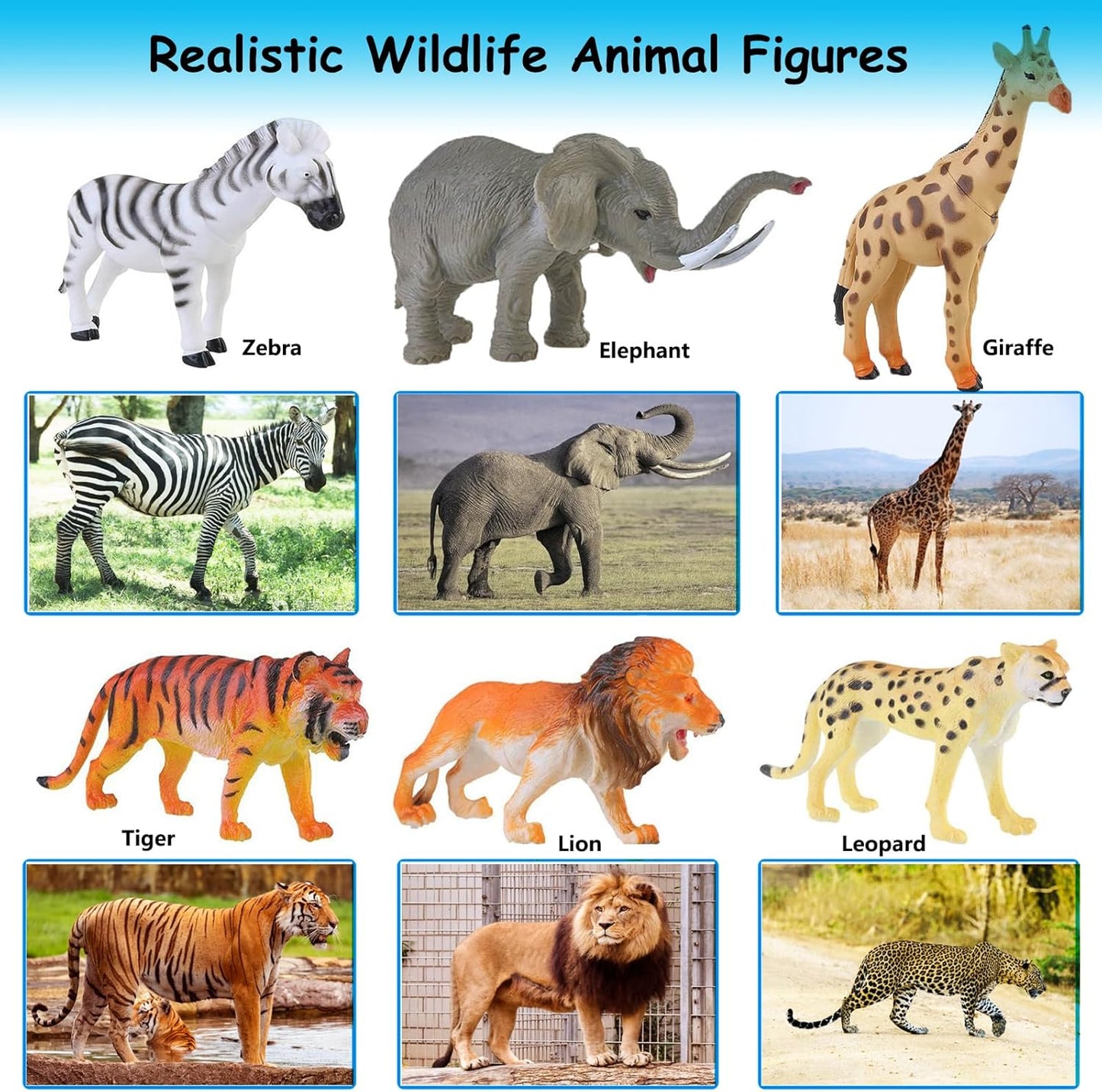 Jungle Animal Figurines Set for Kids – Durable & Realistic Toys - Ghosia Mall's