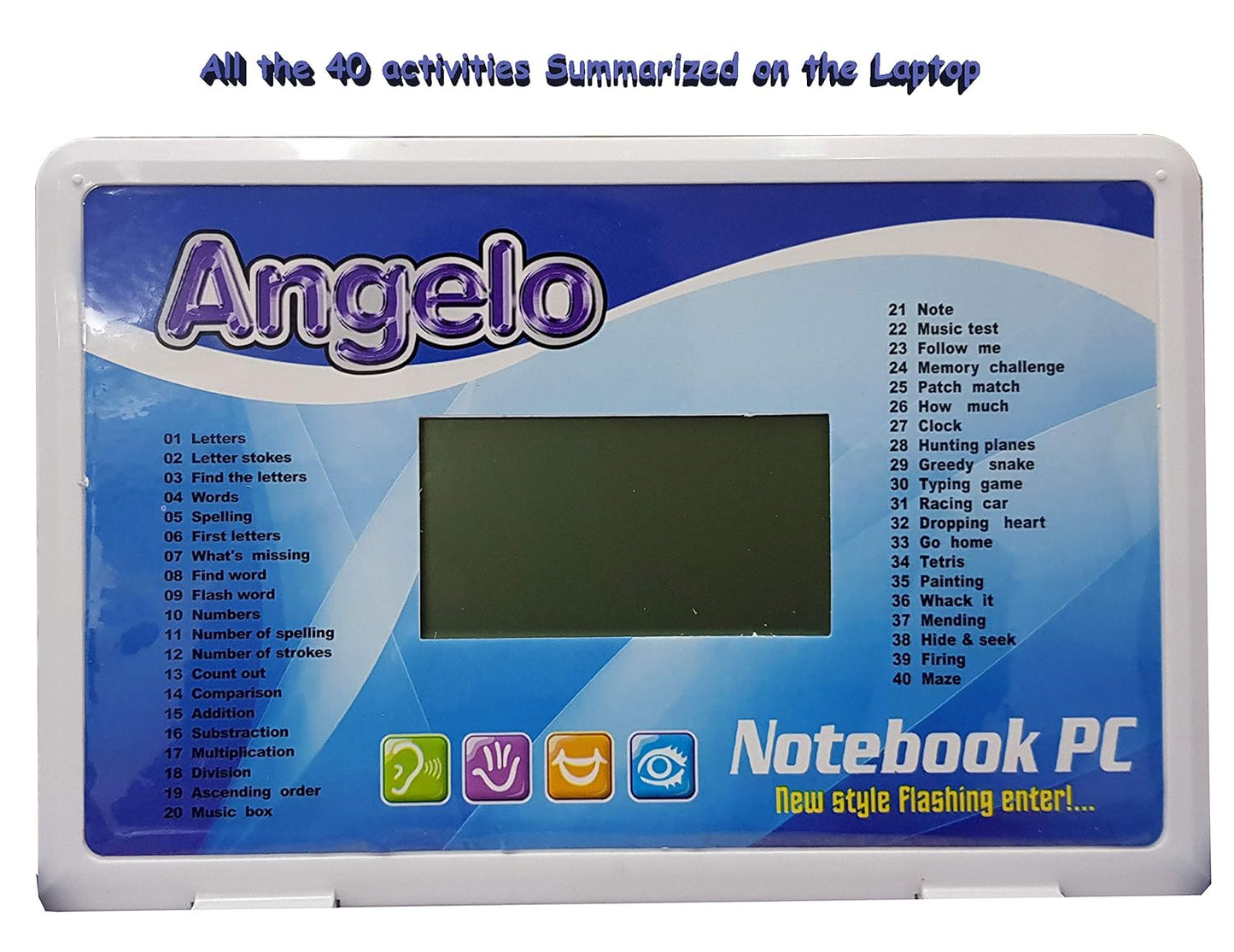 40 Activities English Learner Kids Digital Notebook Educational Laptop with Mouse (40 Activities Laptop) - Ghosia Mall's