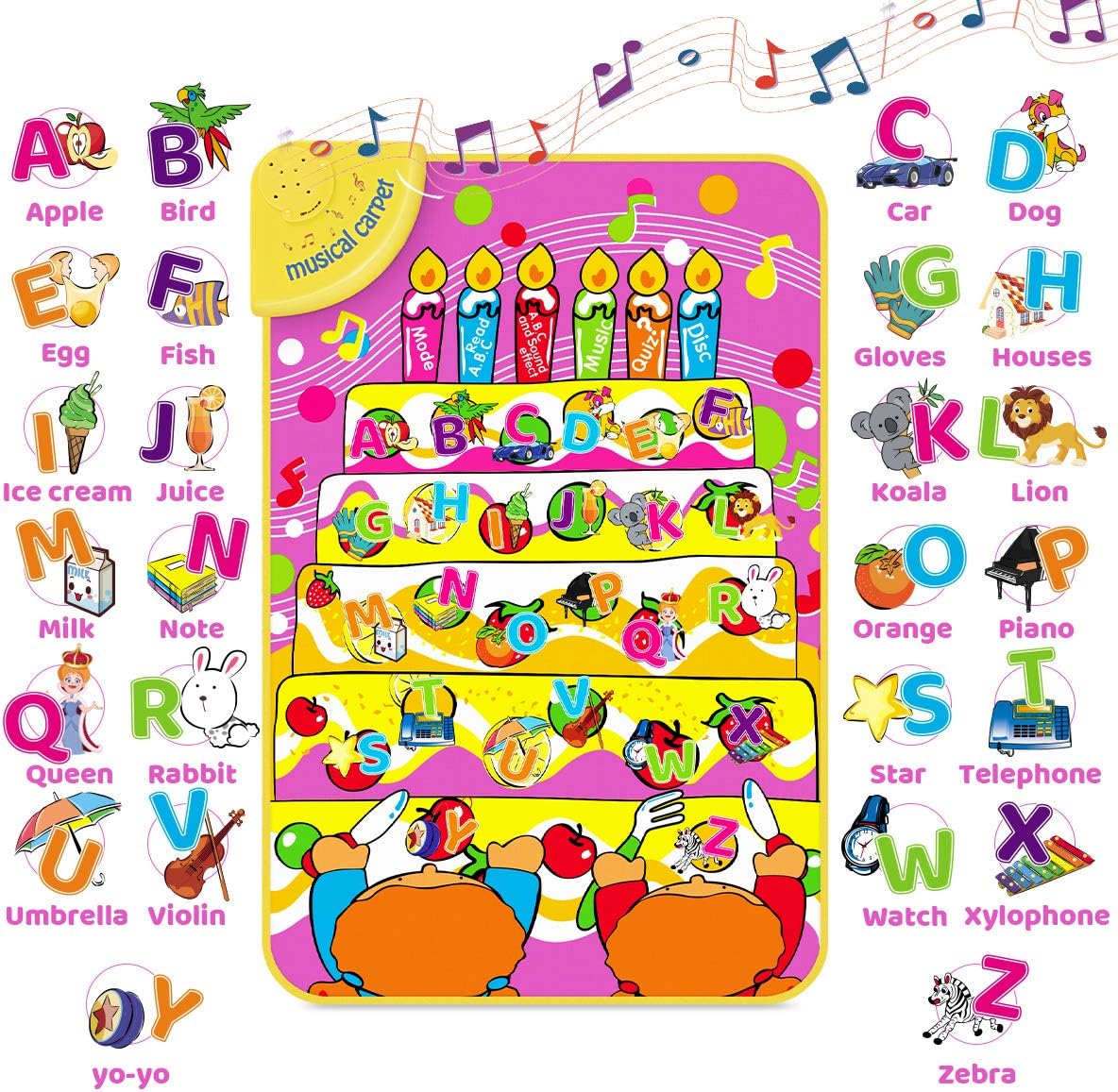 Learning English Mat Educational Toy Learning Musical Mat Battery Operated Musical English Carpet - Ghosia Mall's