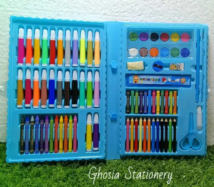 Drawing Art Kits 86 Pcs Arts & Crafting Kit Oil Pastels, Crayons, Colored Pencils, Paint Brush, Watercolor Portable Art Supplies - Ghosia Mall's