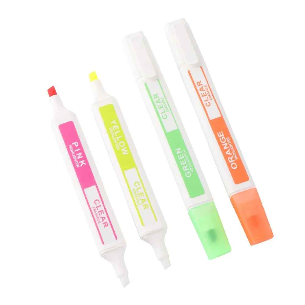 Erasable Highlighter Twin Head 6pcs Set Marker Pen Light Pen Drawing Fine Point Erasable Highlighter Pen Art Supplies (Set of 6, Multicolor) - Ghosia Mall's