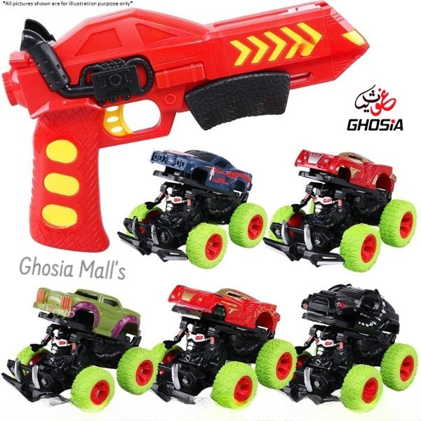 Manual Catapult Gun with Toy Deformation Car | Ejecting Action & Collision Car Shooter Gun Fun Toy - Ghosia Mall's