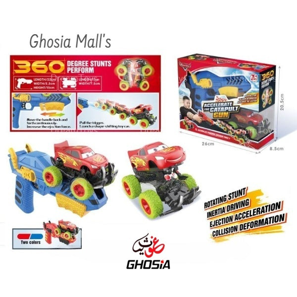 Manual Catapult Gun with Toy Deformation Car | Ejecting Action & Collision Car Shooter Gun Fun Toy - Ghosia Mall's