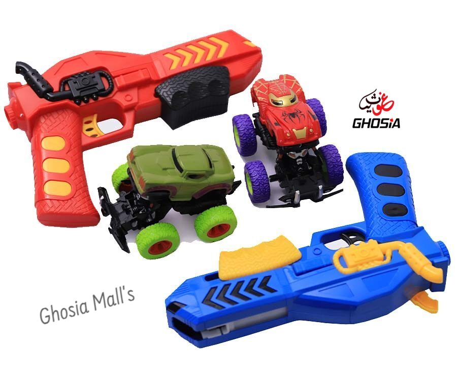 Manual Catapult Gun with Toy Deformation Car | Ejecting Action & Collision Car Shooter Gun Fun Toy - Ghosia Mall's