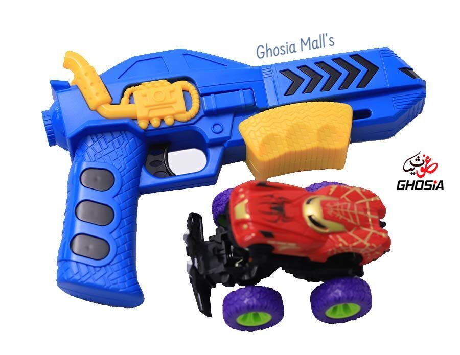 Manual Catapult Gun with Toy Deformation Car | Ejecting Action & Collision Car Shooter Gun Fun Toy - Ghosia Mall's