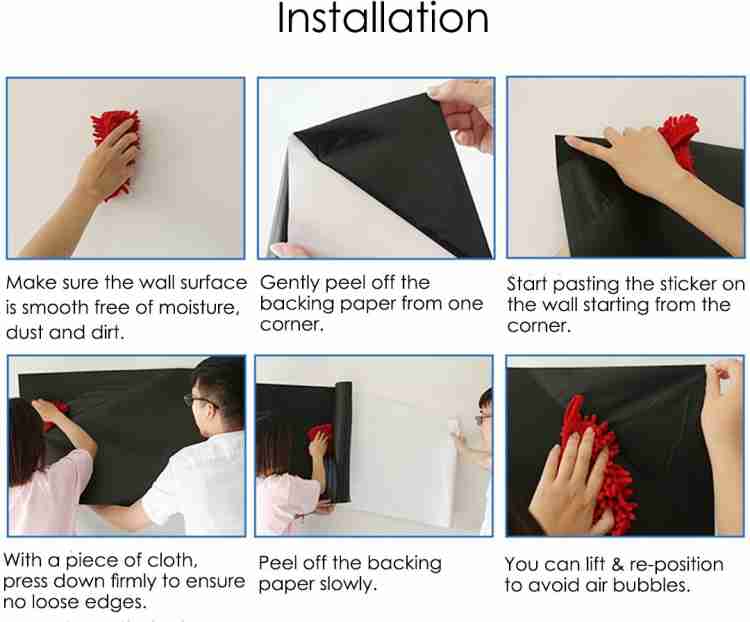 Chalkboard/Blackboard Adhesive Wall Sticker ( 36 inch x 15 inch ) With 5 Multicolor Chalks - Ghosia Mall's