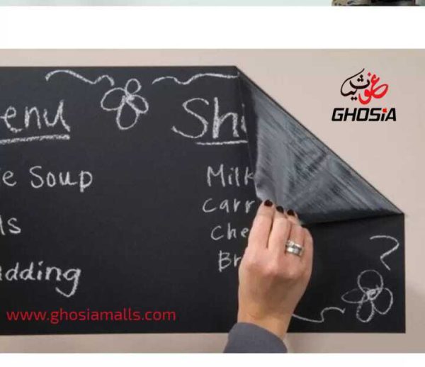 Chalkboard/Blackboard Adhesive Wall Sticker ( 36 inch x 15 inch ) With 5 Multicolor Chalks - Ghosia Mall's