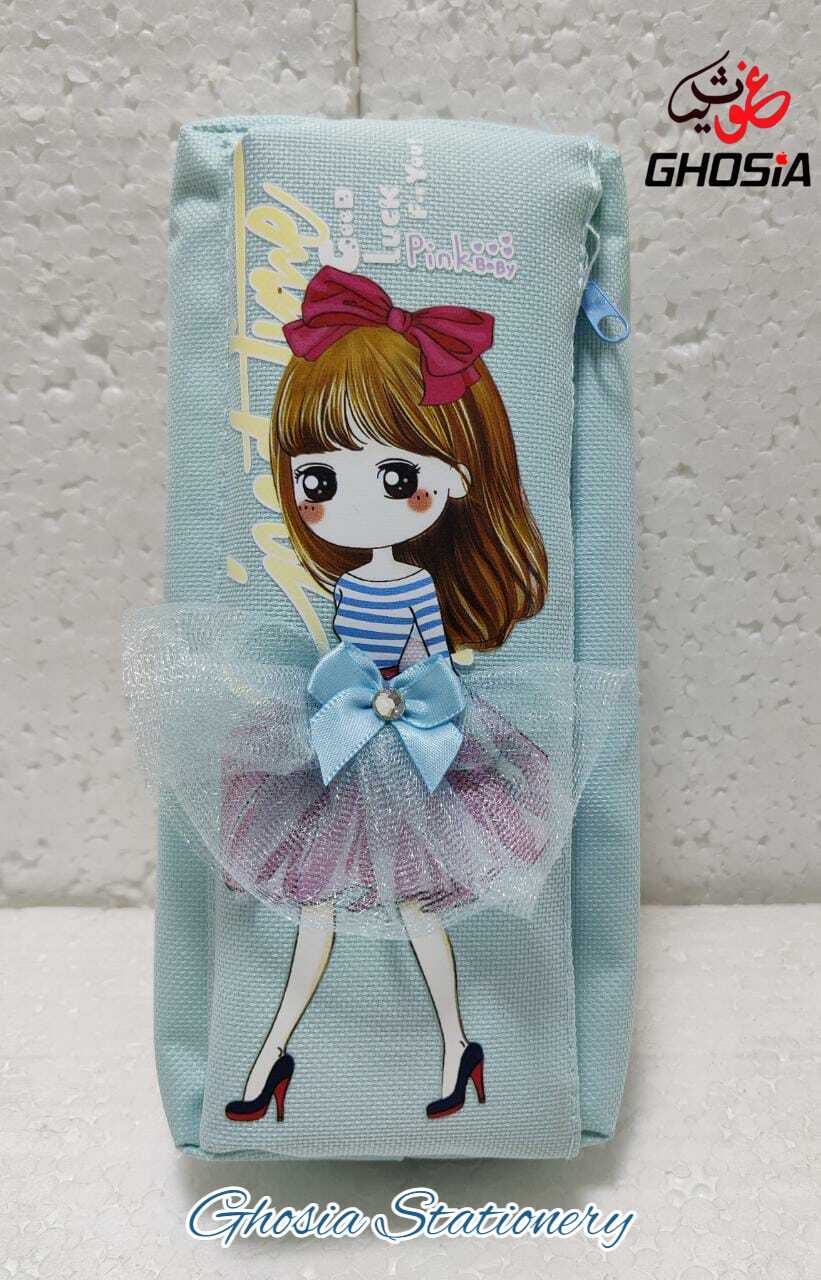 Beautiful Geometry Pouch For Girls Pretty Stationery Pouches Wide Capacity Double Compartments - Ghosia Mall's