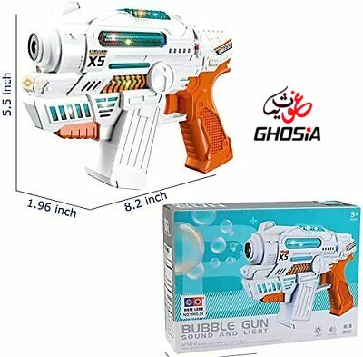Automatic Water Bubble Gun With Music and Colorful Dazzling Lights Summer Gift For Kids Bubble Shooter Gun - Ghosia Mall's