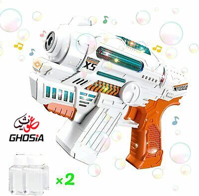 Automatic Water Bubble Gun With Music and Colorful Dazzling Lights Summer Gift For Kids Bubble Shooter Gun - Ghosia Mall's
