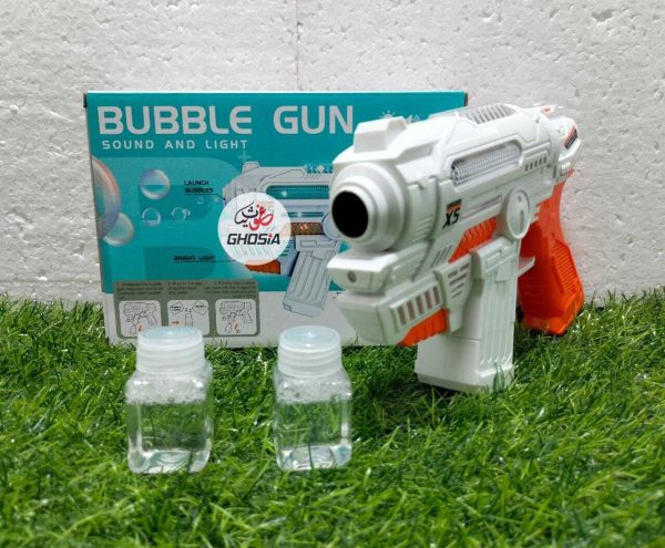 Automatic Water Bubble Gun With Music and Colorful Dazzling Lights Summer Gift For Kids Bubble Shooter Gun - Ghosia Mall's