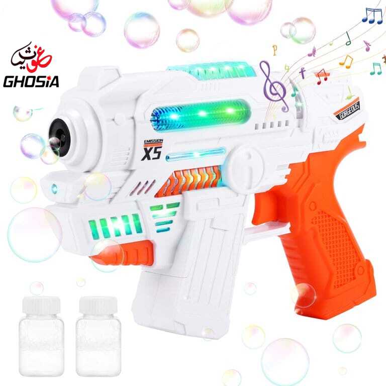 Automatic Water Bubble Gun With Music and Colorful Dazzling Lights Summer Gift For Kids Bubble Shooter Gun - Ghosia Mall's