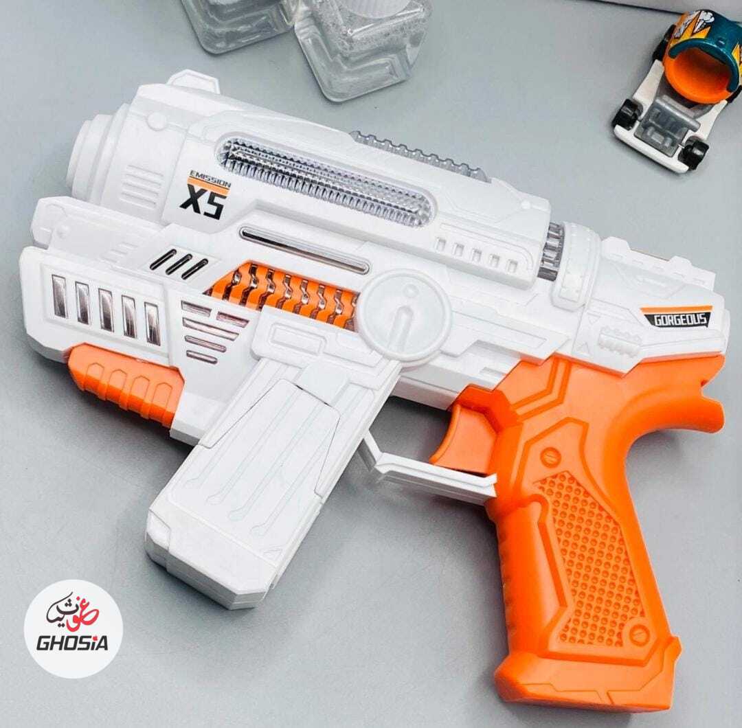 Automatic Water Bubble Gun With Music and Colorful Dazzling Lights Summer Gift For Kids Bubble Shooter Gun - Ghosia Mall's