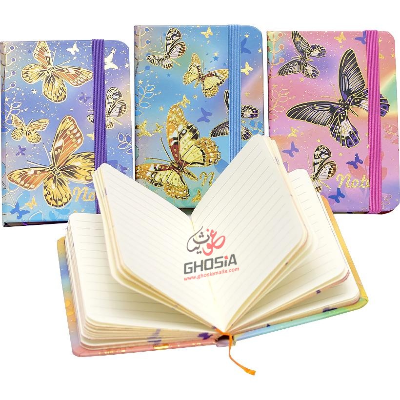 Colorful Butterfly Glitter Cover Diary For Girls Glitter Cover Travel Journal A5 Lined Paper Diary - Ghosia Mall's