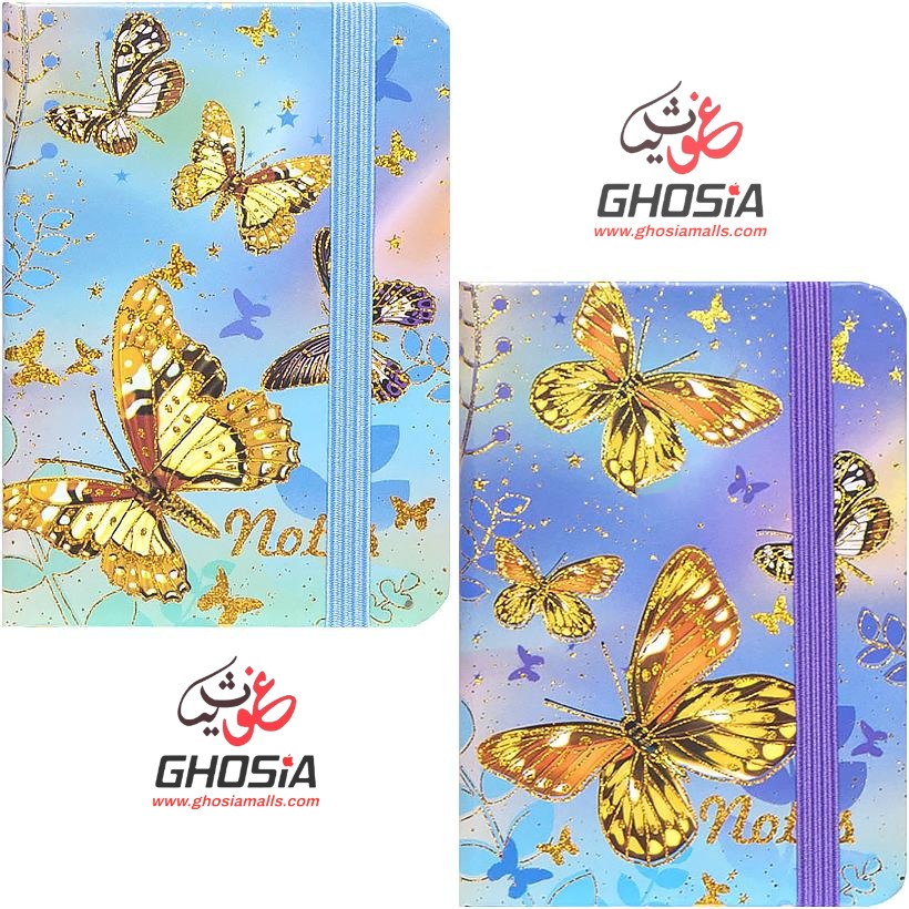 Colorful Butterfly Glitter Cover Diary For Girls Glitter Cover Travel Journal A5 Lined Paper Diary - Ghosia Mall's