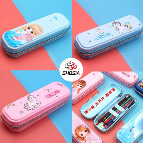 Beautiful Cute Characters Geometry Box Cartoon Geometry Pouch Themed Stationery Pouches For Kids - Ghosia Mall's