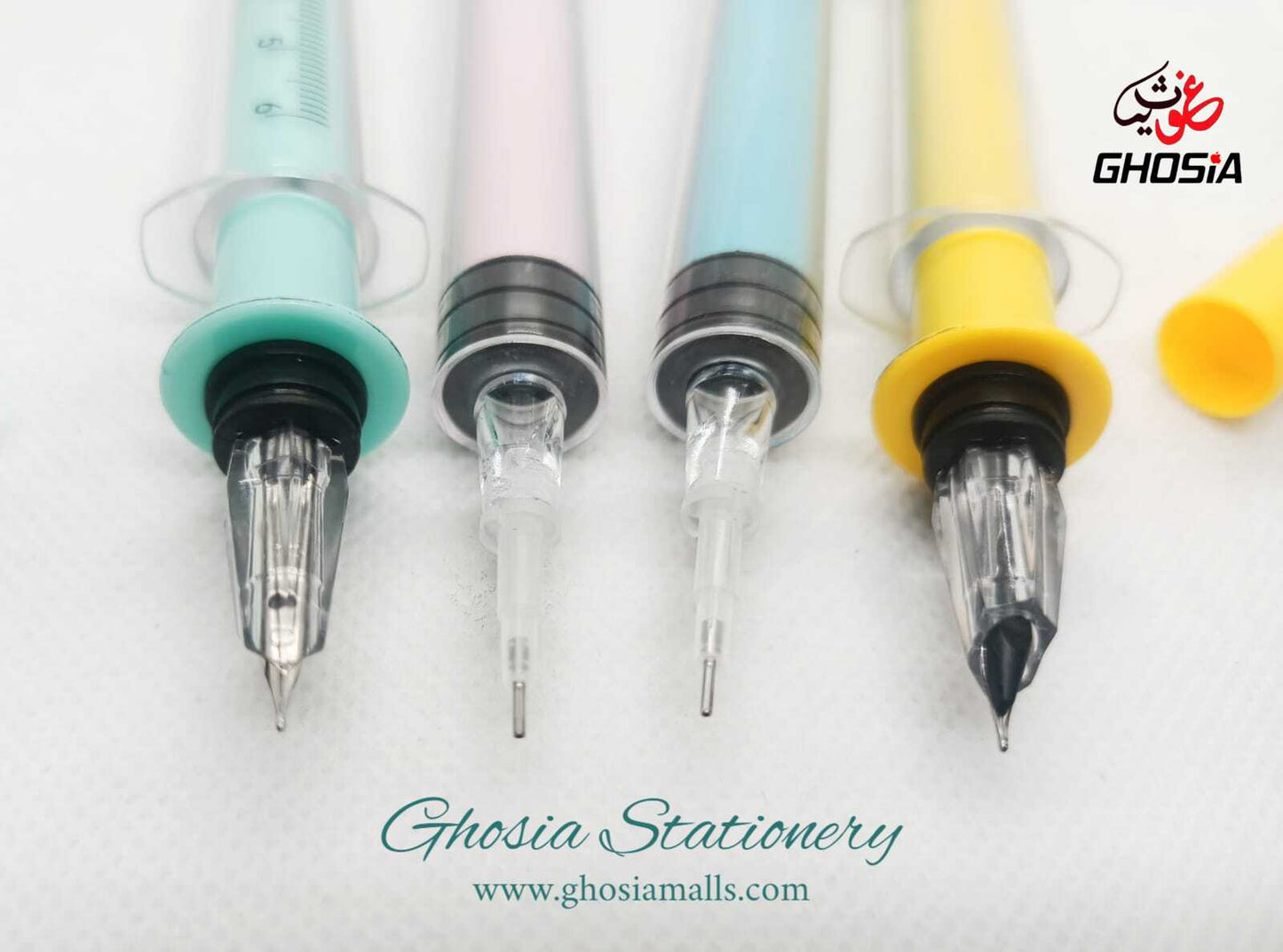 Colorful Unique Style Fountain Pens For Stationery Lovers Syringe Style Pen With Colorful Body Smooth Ink Flow Fountain Pen With Cartridge - Ghosia Mall's