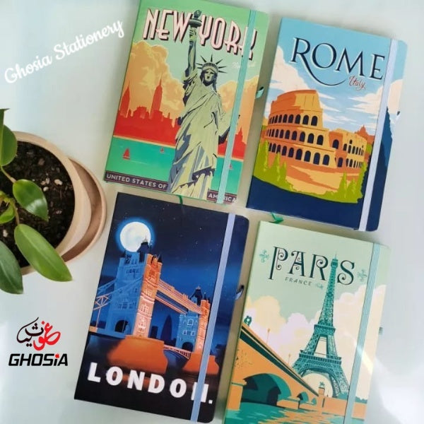 Famous Countries Hard Cover Colorful 160 Pages Travel Pocket Diary - Ghosia Mall's