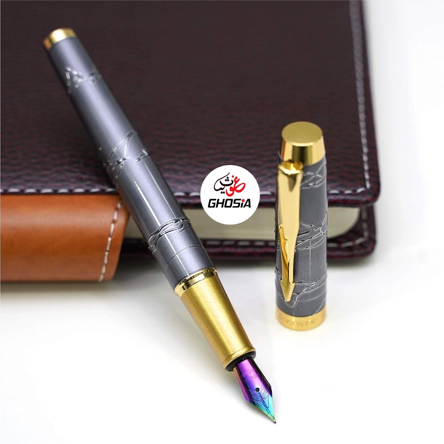DIKAWEN Branded Fountain Pen Carved Design Full Metal Body Luxury Style Heavy Body Fountain Pen - Ghosia Mall's