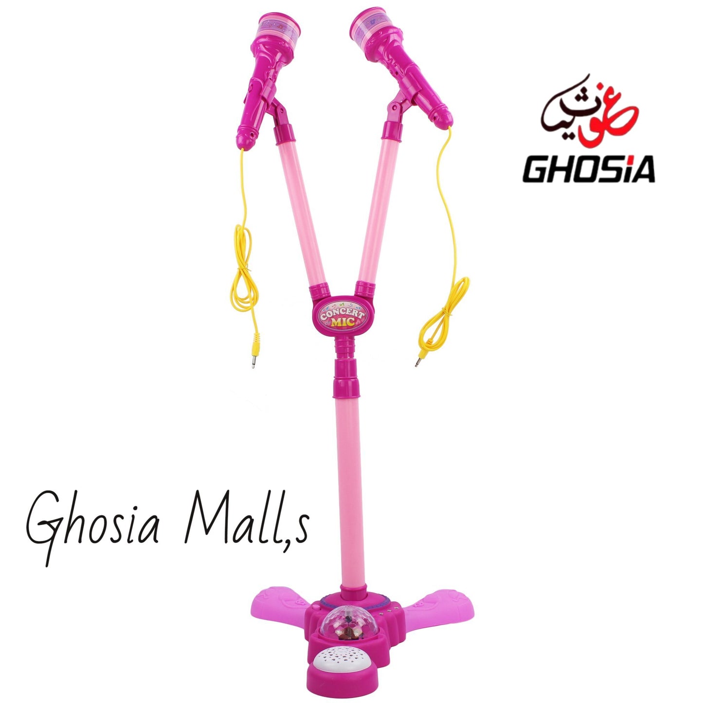 Singer Microphone & Adjustable Stand with Mobile Phone Connect option Double Microphones Set for Kids - Ghosia Mall's