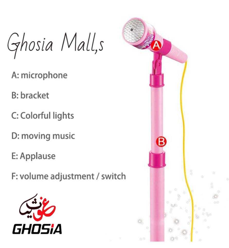 Singer Microphone & Adjustable Stand with Mobile Phone Connect option Double Microphones Set for Kids - Ghosia Mall's
