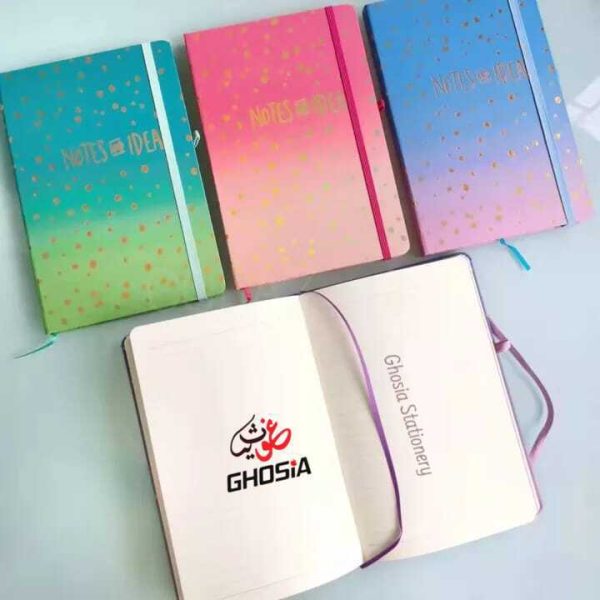 Notes & Ideas Colorful Gold Foil Details Hard Cover Travel Journal Big Size Notebook - Ghosia Mall's