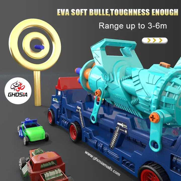 Action Toy Truck Gatlin Toy Gun 2 in 1 Truck Children's Action Toys With Soft Foam Dart Shooting Game Car Ejection Great Action Truck For Kids - Ghosia Mall's