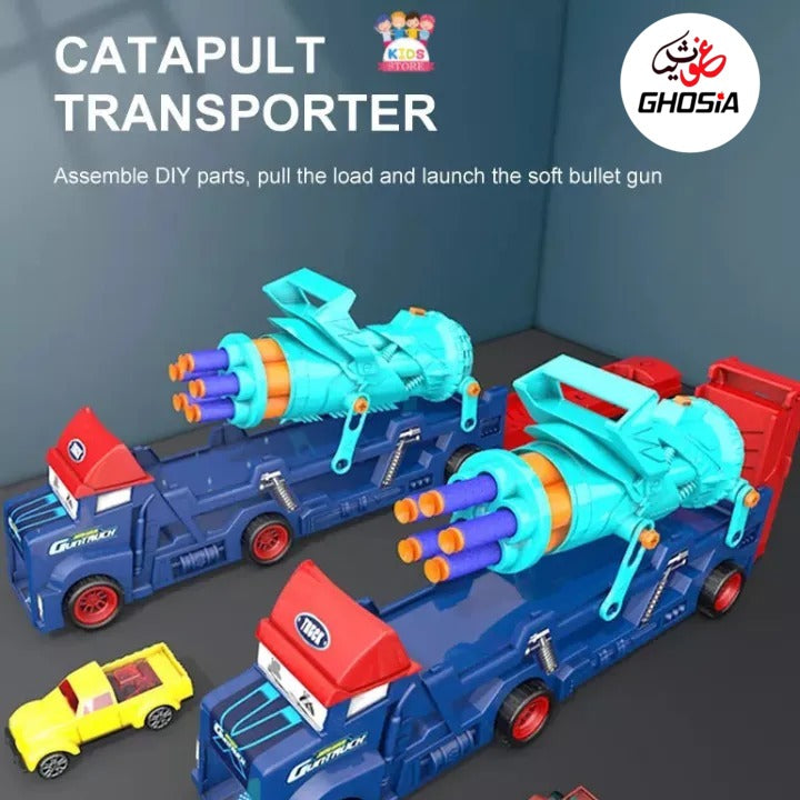 Action Toy Truck Gatlin Toy Gun 2 in 1 Truck Children's Action Toys With Soft Foam Dart Shooting Game Car Ejection Great Action Truck For Kids - Ghosia Mall's