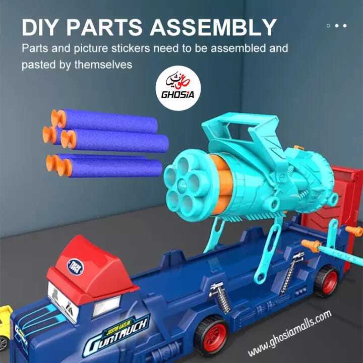 Action Toy Truck Gatlin Toy Gun 2 in 1 Truck Children's Action Toys With Soft Foam Dart Shooting Game Car Ejection Great Action Truck For Kids - Ghosia Mall's