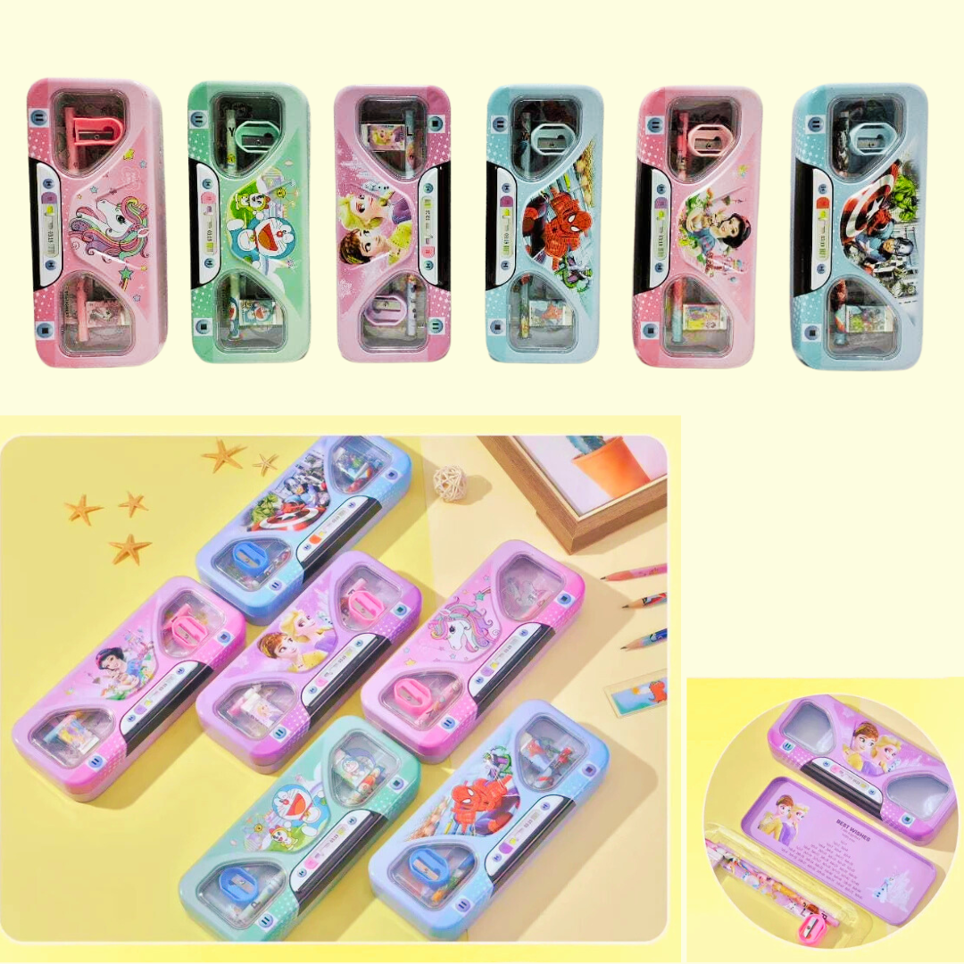 Kids Metallic Geometry Box With Stationery Gift For Boys & Girls