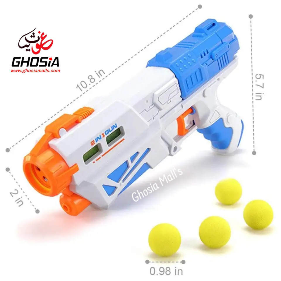 Toy Gun 2 in 1 Magic Blaster Ball Shooter Gun and Water Shooting Toys for Kids With Target Pins Action Toys For Kids - Ghosia Mall's
