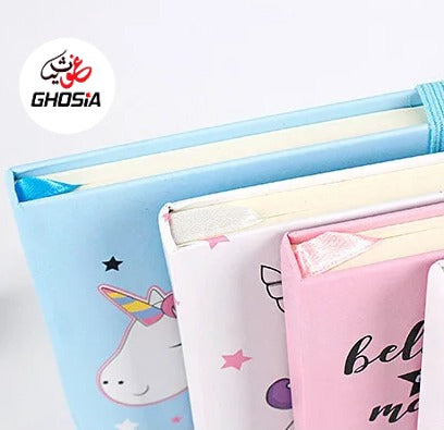 Unicorn Theme Journal Notebook Cute Kawaii Unicorn Printing Notebook Cartoon Diary Planner Notepad for Kids - Ghosia Mall's